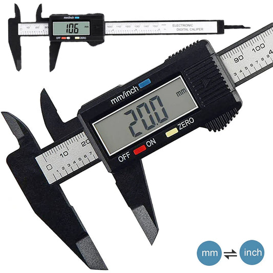 150mm 100mm Electronic Digital Caliper Carbon Fiber Dial Vernier Caliper Gauge Micrometer Measuring Tool Digital Ruler Beauty World Shop