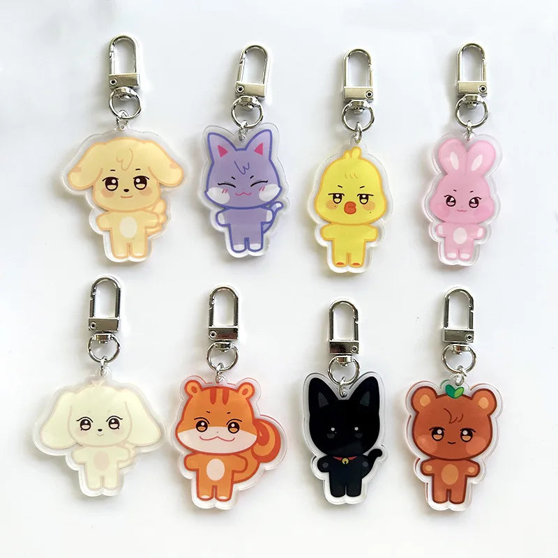 10CM Pop-up Store Doll Keychain ANITEEZ Cartoon Cute Plush Pendant Keyring Bag Accessories Kpop Yunho Yeosang Fans Gifts Beauty World Shop