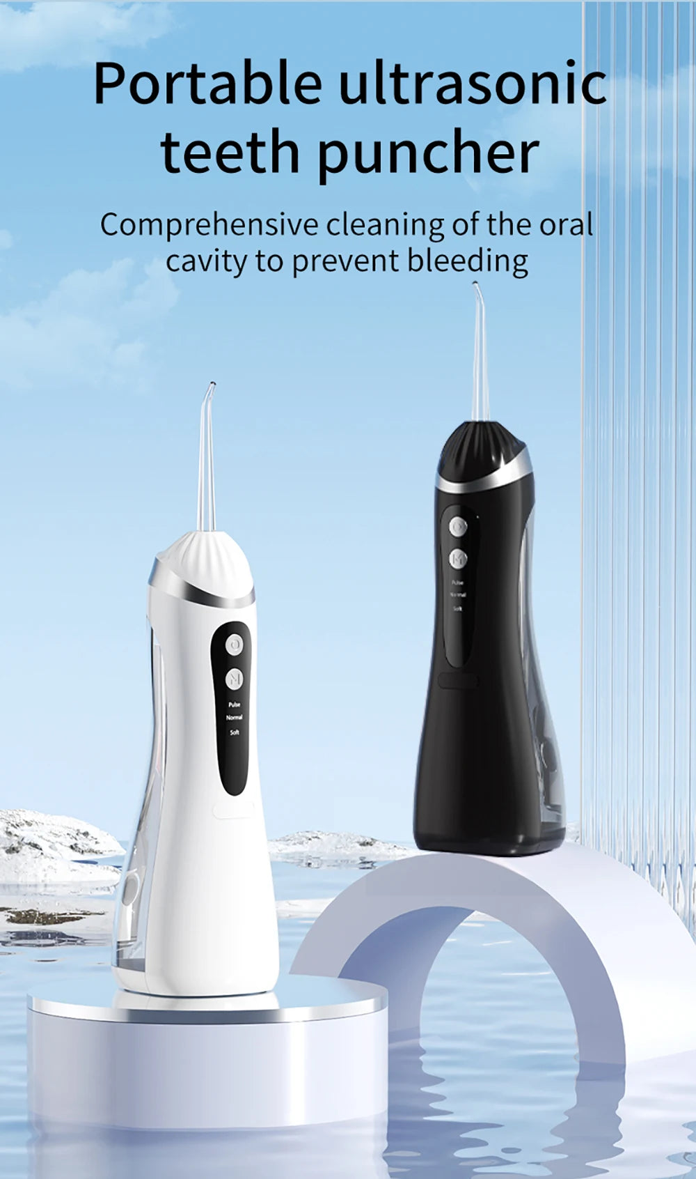 Teeth Water Flosser Electric Oral Irrigator Portable Home Dental Cleaning Teeth Rechargeable Waterproof Teeth Cleaner Oral Care Beauty World Shop