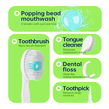 Portable Travel Toothbrush Mini Exploded Bead Toothbrush Disposable Adult Cleaning Toothbrush Individually Packaged Beauty World Shop