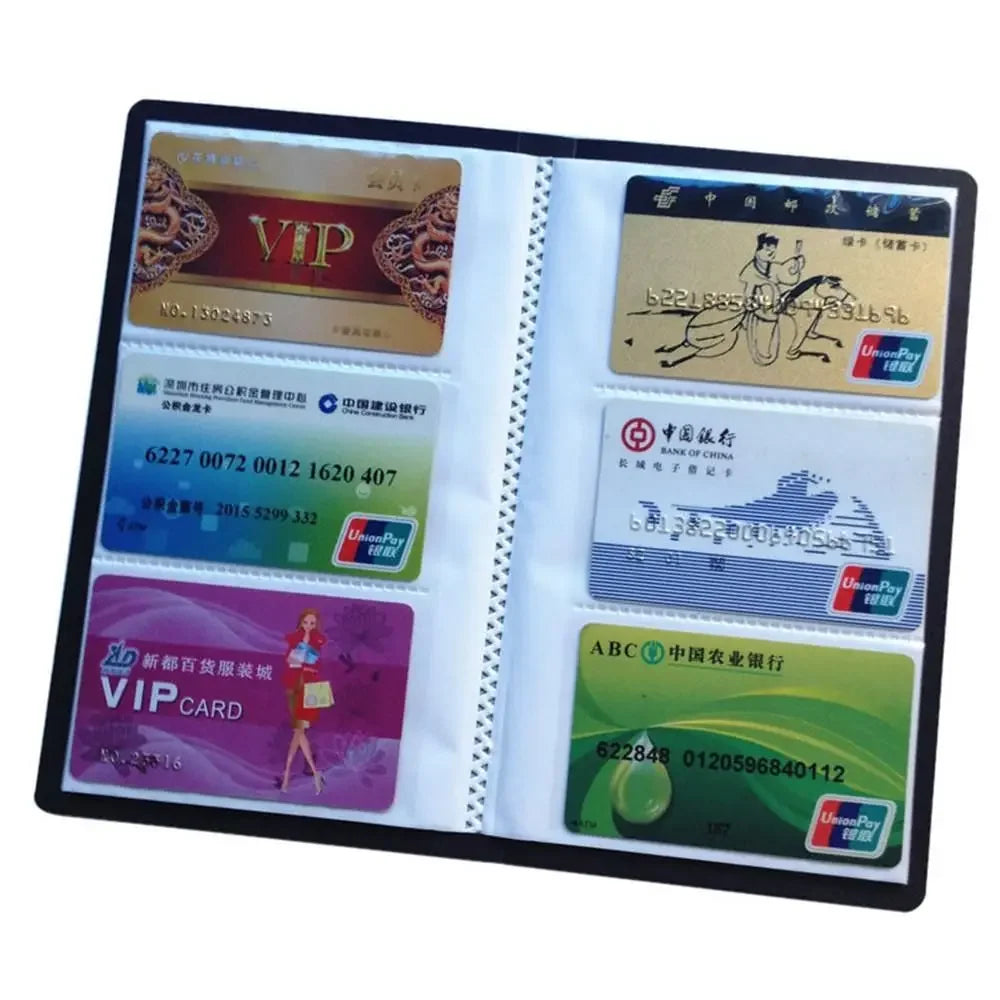 40/120/180/240/300 Cards ID Credit Card Holder Book Case Organizer Leather Business Cards ID Credit Card Holder Case Cards Album Beauty World Shop