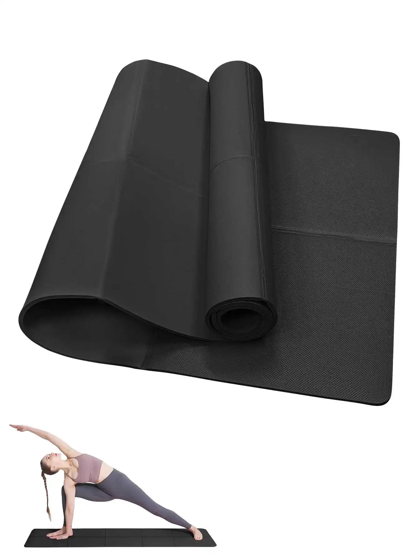 Yoga Mat Pilates Fitness Mat 3/4/6mm Thicknes Non Slip Yoga Cushion Travel Fitness Exercise Pad for Women Home Gym Floor Workout Beauty World Shop
