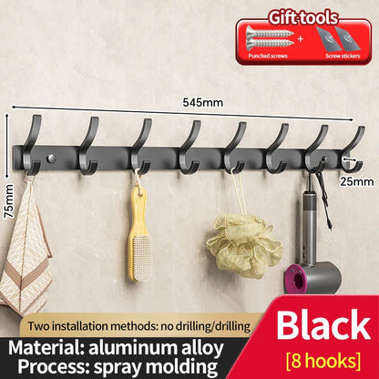 no drill Door Behind Hook Storage Wall Hanging Clothes Hanger Coat Hook Punch-free Bathroom Hanger Bedroom Organizer Storage Kit Beauty World Shop