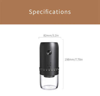 New Portable USB Electric Coffee Bean Grinder 40 Gears External Adjustable Rechargeable Grinders Household Mini Coffee Machine Beauty World Shop