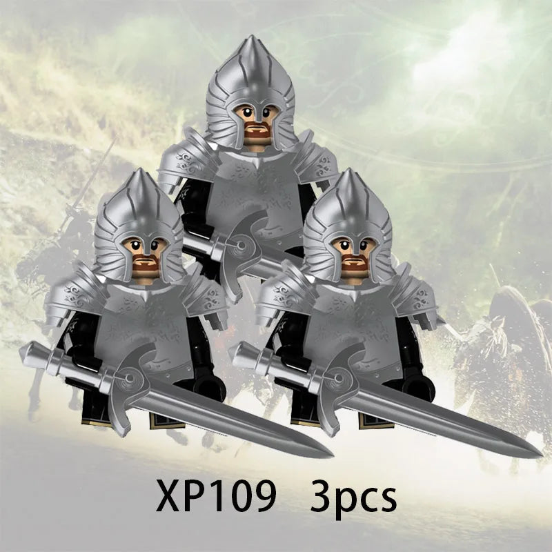 3pcs Lord Rings Elves Orcs Army Dwarf Rohan Mini Action Toy Figures Building Blocks Assembly Toys for Kids Birthday Gift Beauty World Shop