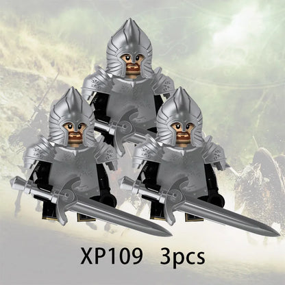 3pcs Lord Rings Elves Orcs Army Dwarf Rohan Mini Action Toy Figures Building Blocks Assembly Toys for Kids Birthday Gift Beauty World Shop