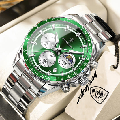 POEDAGAR Business Brand Man Wristwatch Waterproof Stainless Steel Luminous Men Watch Chronograph Date Men's Quartz Watches Reloj Beauty World Shop
