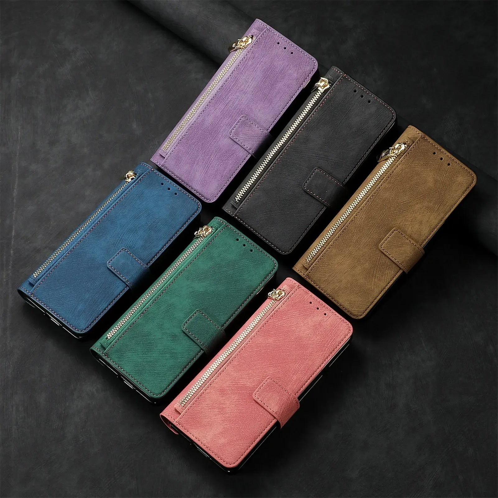 2 in 1 Magnetic Zipper Cards Solt Wallet Leather Case For Samsung Galaxy Z Fold 8 ultra 7 6 5  Wireless Charging Bag Purse Cover Beauty World Shop