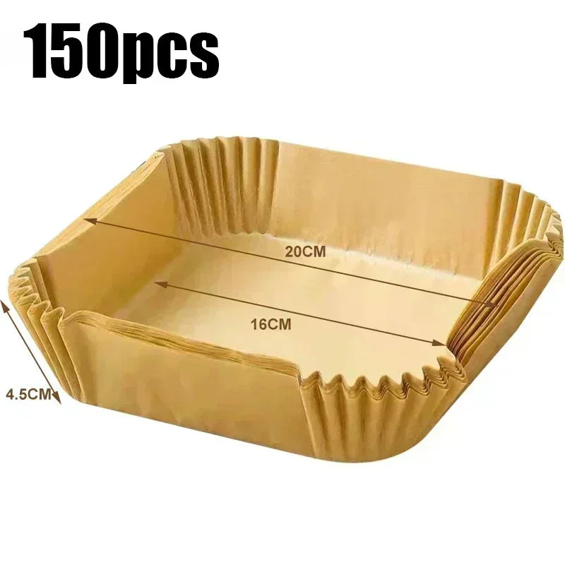 50 PCS Air Fryer Blotting Paper, Baking Blotting Paper, Food Grade Leakproof Non-Stick Food Pad, Thickened Silicone Paper Pad Beauty Fashion