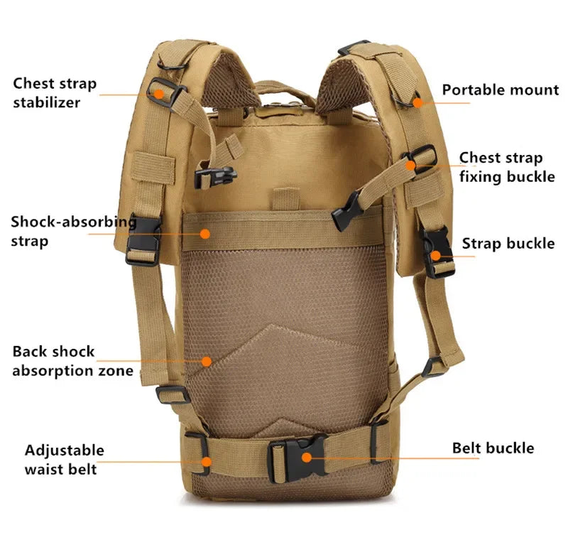 Fishing Tactical Backpack Outdoo Travel Fishing Camouflage Bag  Climbing Hunting Backpack Fishing Hiking Nylon 3P Pack Backpack Beauty World Shop
