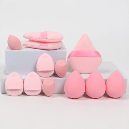 12Pcs All-Purpose Makeup Sponge Set Cosmetic Blender Beauty Eggs Velvet Triangle Powder Puff Finger Puffs Make Up Accessories Beauty World Shop