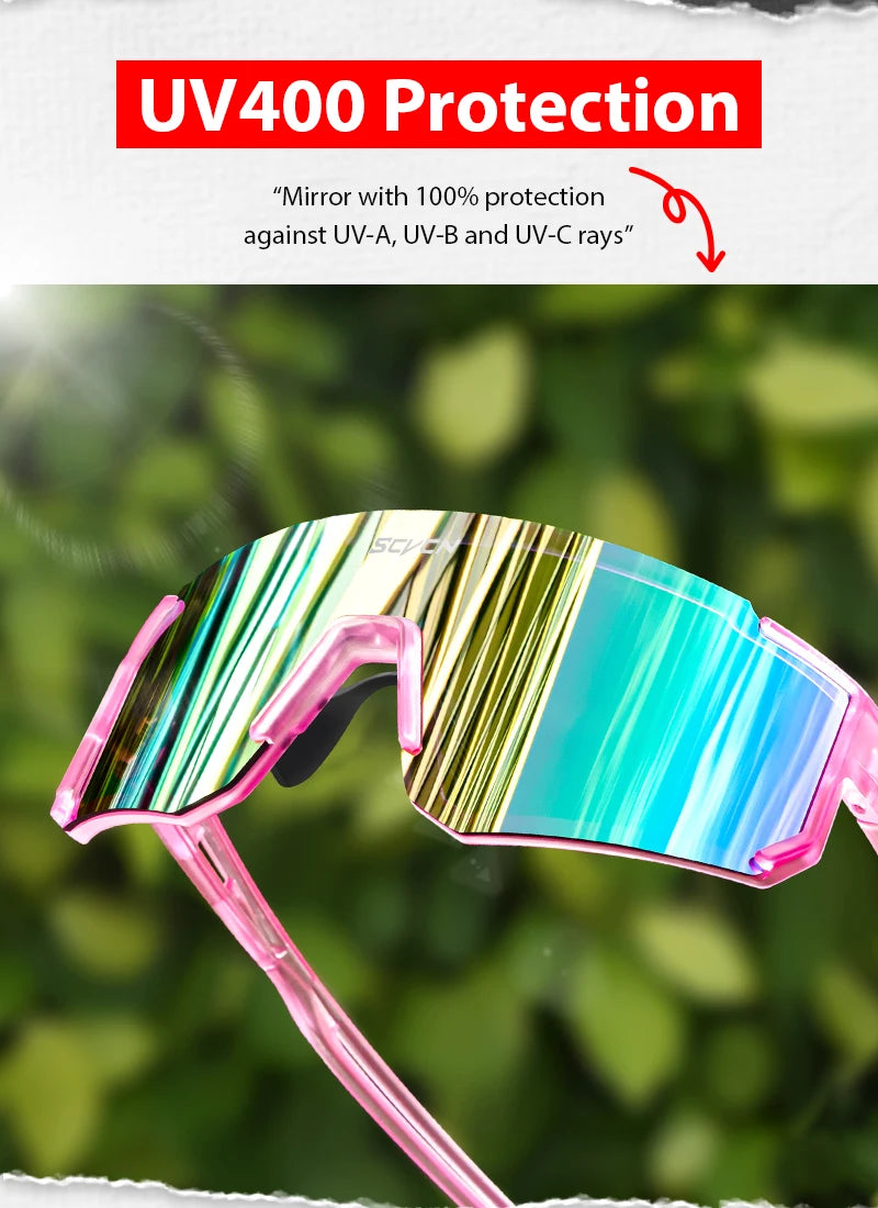 SCVCN New Outdoor Cycling Sunglasses Men Road Driving Bike Glasses  Sports Mountain Climbing Women Bicycle Cycling UV400 Goggles Beauty World Shop