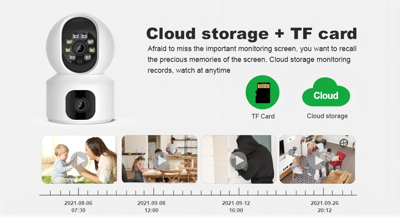 Tuya 8MP WiFi IP Camera Dual Lens Baby Monitor Color Night Vision Human Automatic Tracking Video Smart Home Surveillance Camera Beauty Trend Shop