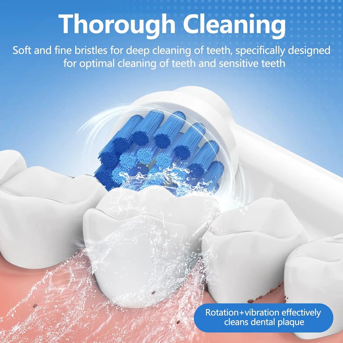 4/8/12/16/20 Pack Sensitive Gum Care Soft Bristle Replacement Brush Heads Compatible with Oral b Braun Electric Toothbrush Beauty World Shop