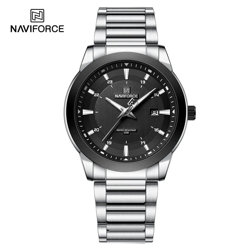 2024 Top Brand NAVIFORCE Mens Watches Stainless Steel Strap Casual Male Quartz Sports Wristwatch Luxury Waterproof Date Clock Beauty World Shop