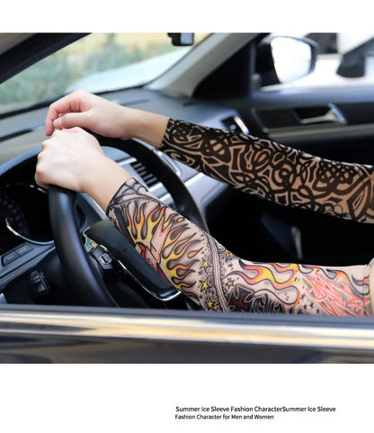 6 PCS Tattoo Sleeves Unisex Summer Cycling Sun Protection Arm Covers Beach Driving Fishing Breathable Nightclub Elastic Sleeves Beauty World Shop