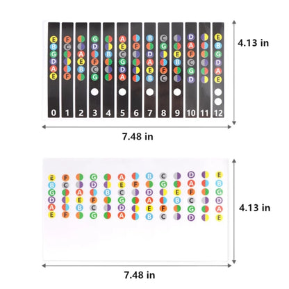 Miwayer Guitar Fretboard Notes Map Labels Stickers 6 String Transparent and Black Fingerboard Fret Decals for Guitar Beginner Beauty World Shop