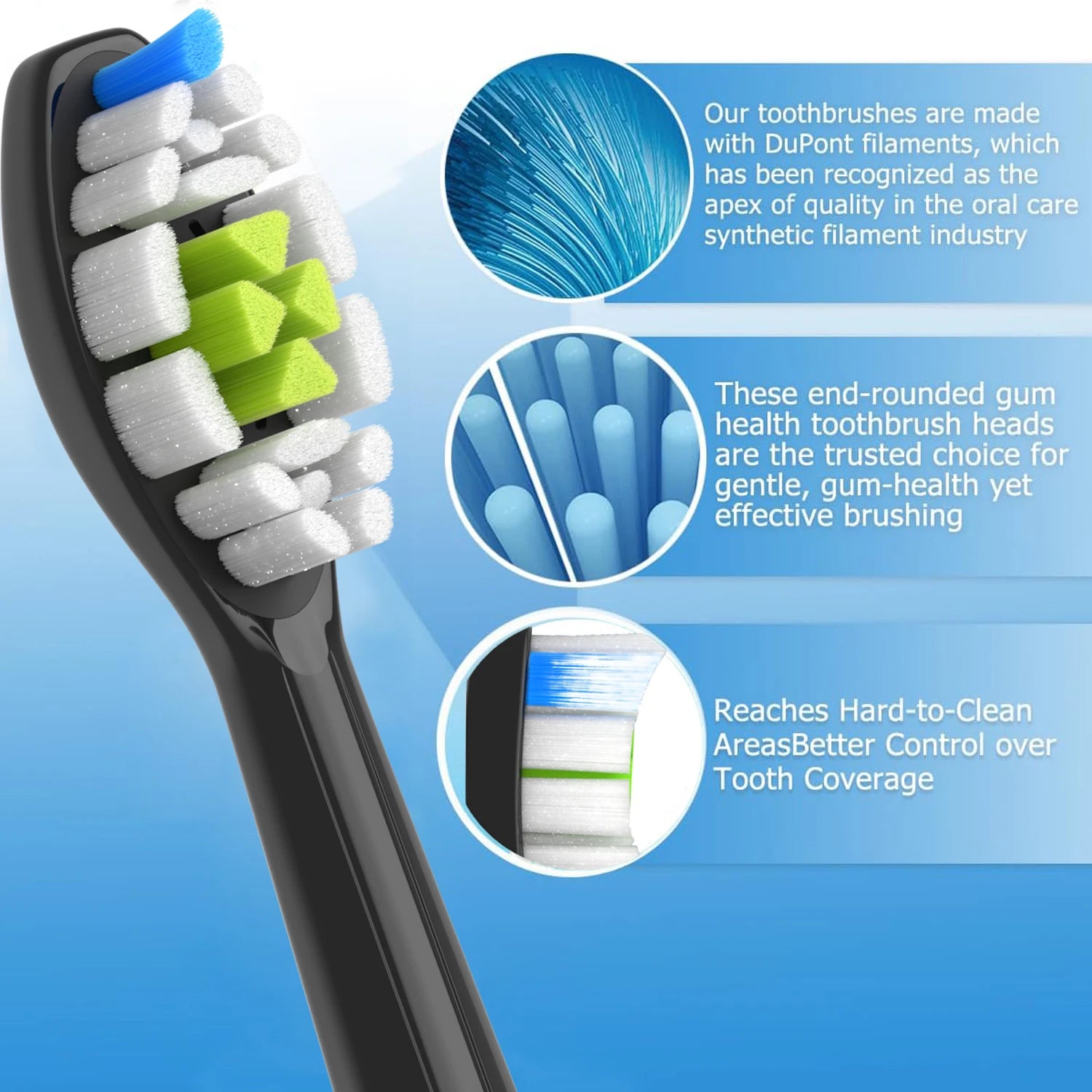 Replacement Brush Heads Compatible with Philips Sonicare Electric Toothbrush Fit for EasyClean, Gum Health, FlexCare, Healthy Beauty World Shop