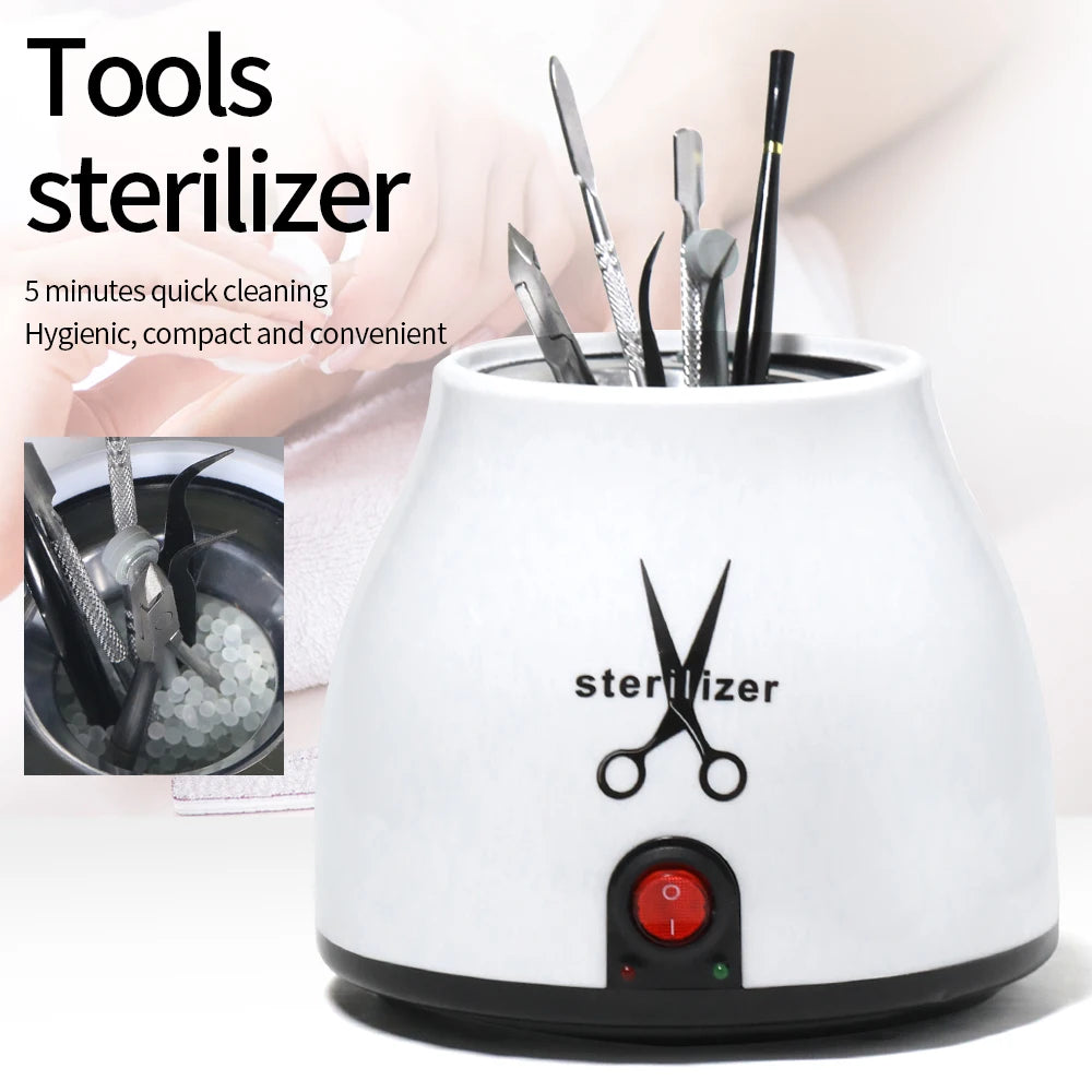 YIKOOLIN 100W Nail Tool Sterilizer Pot High Temperature to Clean Nail Tool  Disinfectant Jar Tweezer Disinfectant Container Beauty World Shop