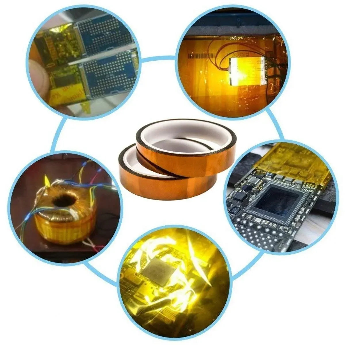 5-40mm Kapton Tape Polyimide Adhesive Insulating Adhesive Tape Каптоновый Скотч Heat Tape for Board Protection Beauty World Shop
