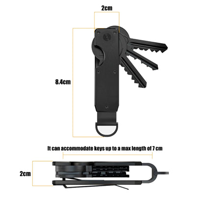 Minimalist Innovative Aluminum Alloy Compact Key Holder Key Rings Key Organizer Metal Key Holder 2-6 Keys Beauty World Shop
