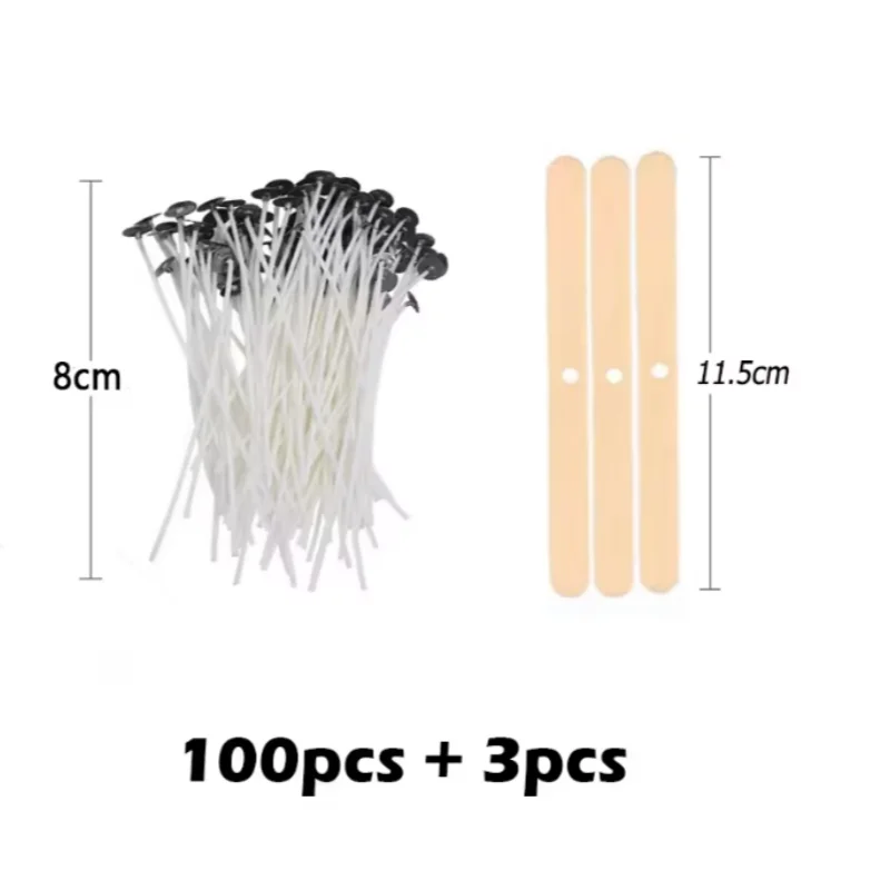 100pcs Waxed Cotton Candle Wicks Set with Stand Original Smokeless Candle Wicks Soy Oil Wax Core Woven Making Candles Supplies Beauty World Shop