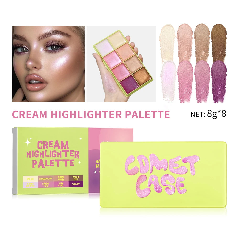 Curve Case Cream Eyebrow Cream Blush Highlighter Palette Matte Shimmer Finishes Shadow Tones Long-Lasting Cosmetics Beauty World Shop