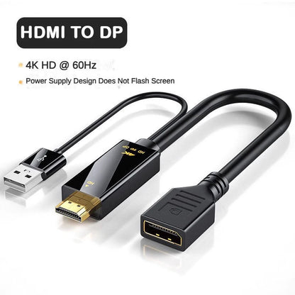 HDMI-Compatible To DisplayPort Cable 4K@60Hz 2K@120Hz HDMI-Compatible Source To DP Display Monitor Cable for PC Laptop PS5 Xbox Beauty World Shop
