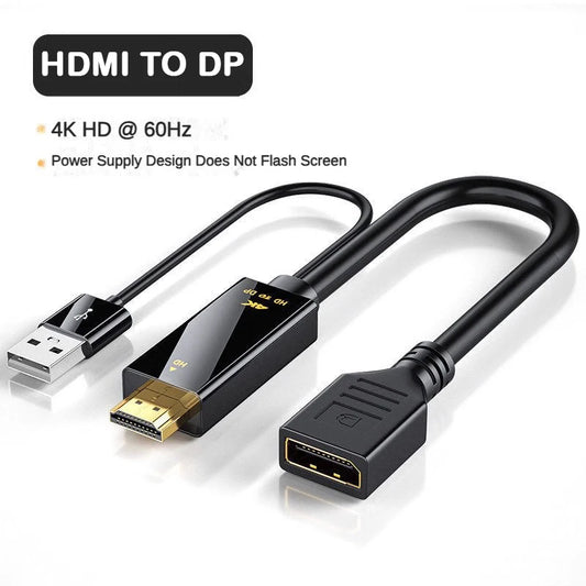 HDMI-Compatible To DisplayPort Cable 4K@60Hz 2K@120Hz HDMI-Compatible Source To DP Display Monitor Cable for PC Laptop PS5 Xbox Beauty World Shop