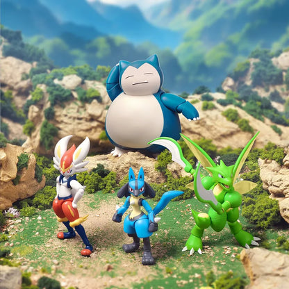 Blokees Pokemon Adventure Prologue Snorlax Cinderace Scyther Lucario Monster Action Figure Model Assembling Toys Birthday Gifts Beauty World Shop