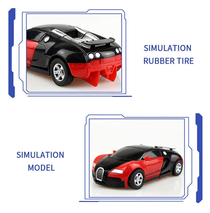 Amazing Transforming Sports Car Deformation Toy, Inertial Sliding Racing Bike, Automatic Transform, Incredible Boys Gift Idea! Beauty Fashion