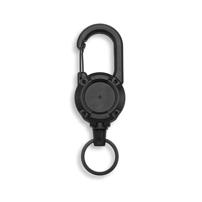 Retractable Heavy Duty Pull Reel Carabiner Strong Steel Wire Rope Buckle Spring Key Ring Outdoor Sporty attachment Keychain Tool Beauty World Shop
