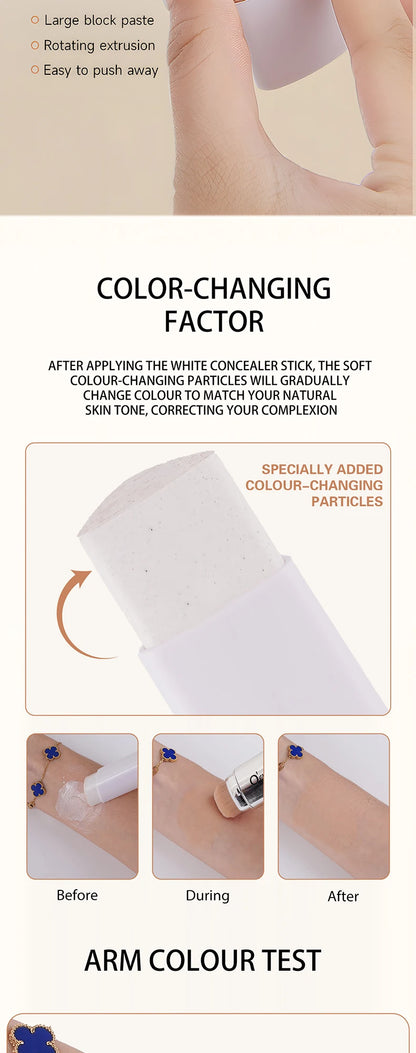 O'CHEAL Temperature Changing Foundation Stick Facial Coverage Blemishes Pores Double-Headed Face Matte Makeup Foundation Cream Beauty World Shop
