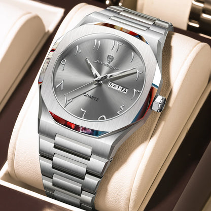 POEDAGAR Original Luxury Men's Watch Waterproof Week Date Fashion Men Wristwatch Quartz Stainless Steel Man Watches Reloj Hombre Beauty World Shop