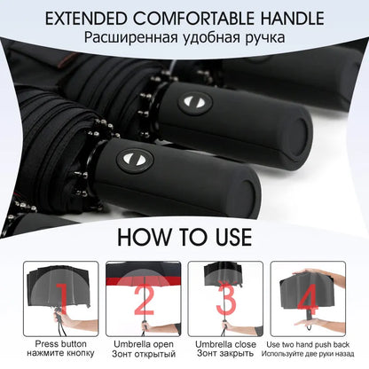 Windproof Double Layer Fully Automatic Resistant Umbrella Beauty World Shop