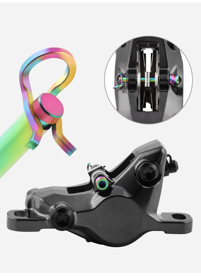 MUQZI 2pcs Titanium Bolts Bicycle Disc Brakes Caliper Lightweight Mounting Screws Road MTB Disc Brake Pad Bolts with Fixing Clip Beauty World Shop