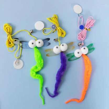 7pcs Random Cat Toy Swing Sticky Disc Elastic Hanging Door Teasing Cat Rope Long Rope Teasing Cat Cat Toy Cat Accessories