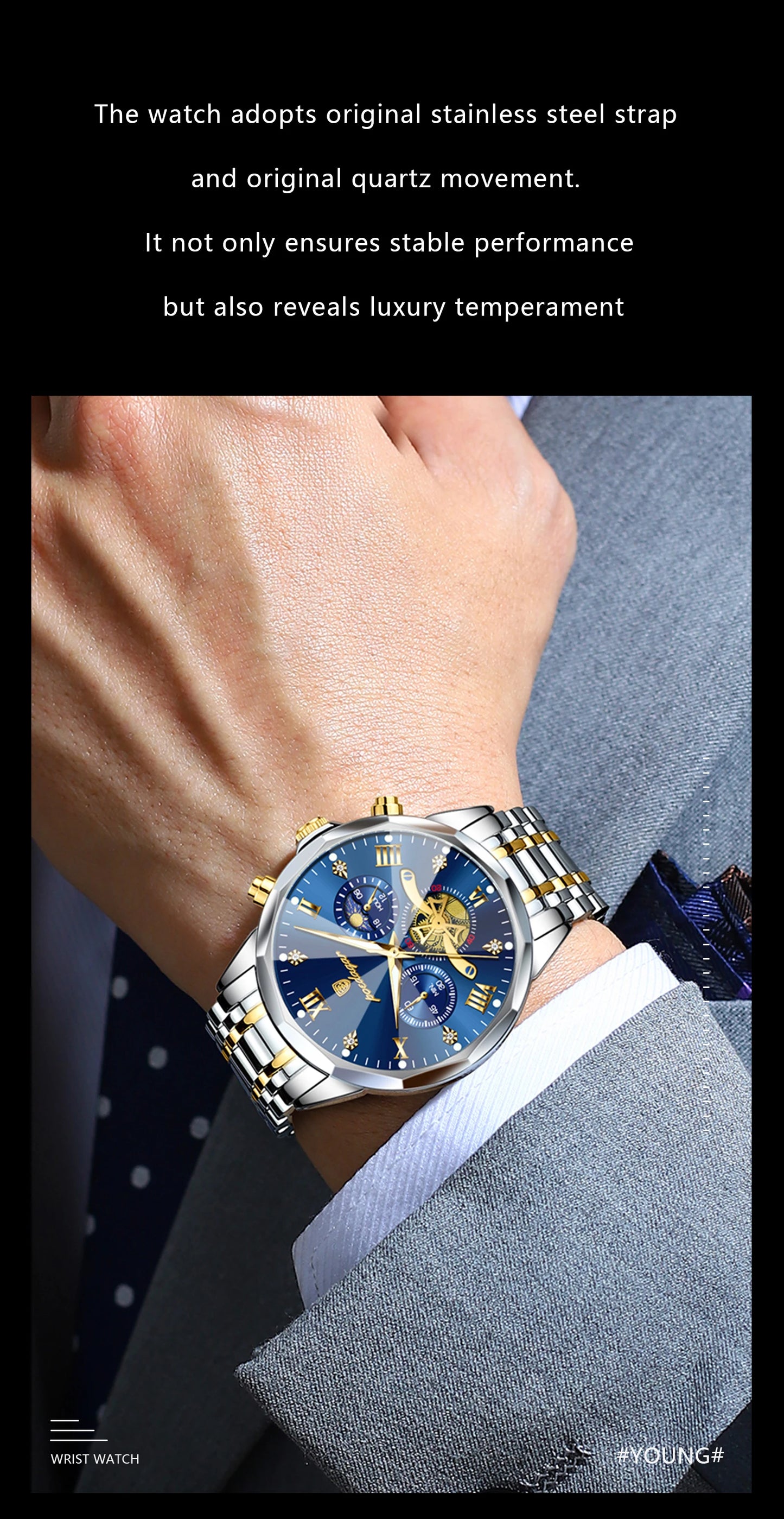 POEDAGAR Original Luxury Men's Watch Waterproof Luminous Chronograph Men Wristwatch Stainless Steel Quartz Watches For Man Reloj Beauty World Shop