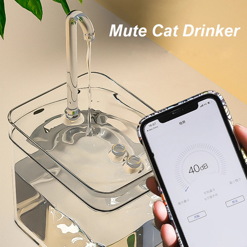 Cat Water Fountain Auto Filter Transparent Cat Drinker USB Electric Mute Recirculate Filtering Drinker for Cats Water Dispenser Beauty World Shop