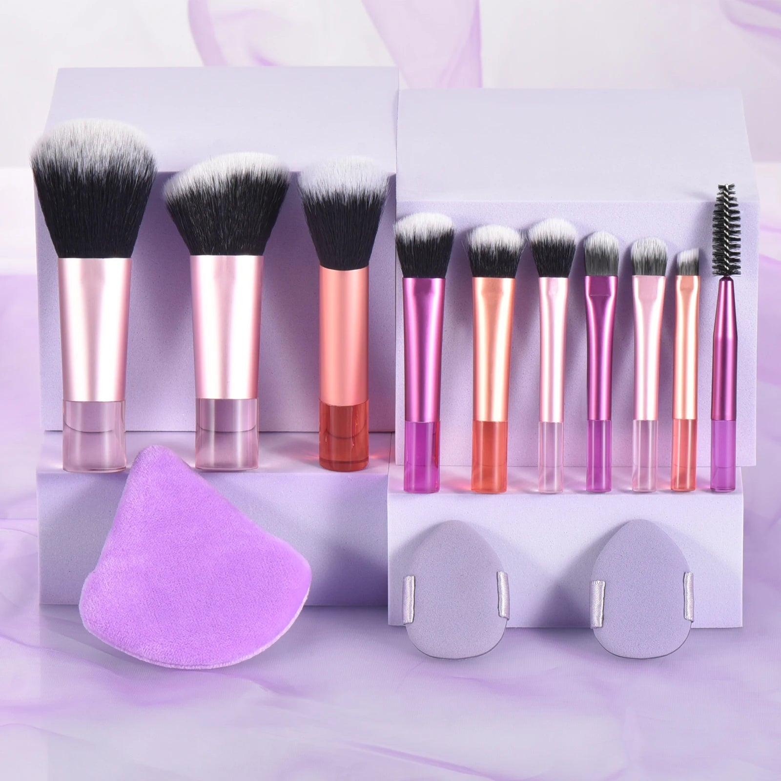 10 color Mini makeup brush Travel portable Makeup Tool Makeup Puff - Palm Brush Professional Makeup tool set Christmas gift Beauty World Shop
