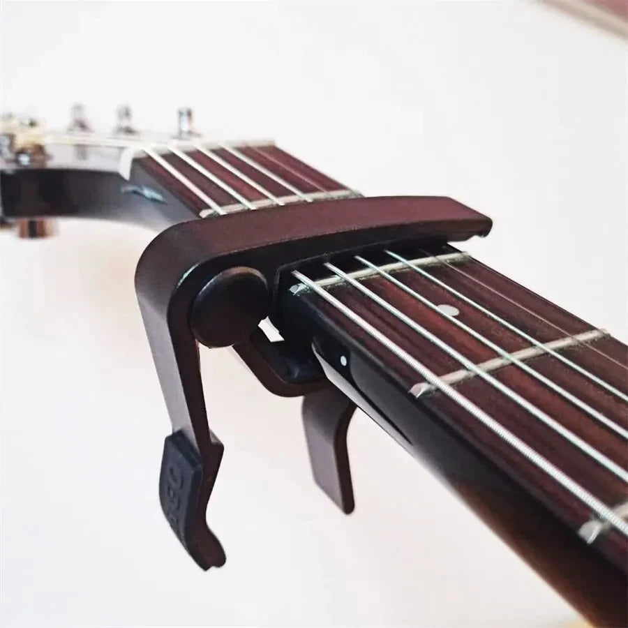 7pcs Guitar Capo for Acoustic And Electric Guitars With 5 Picks for Free And 1 Holder,Black; Silver Beauty World Shop