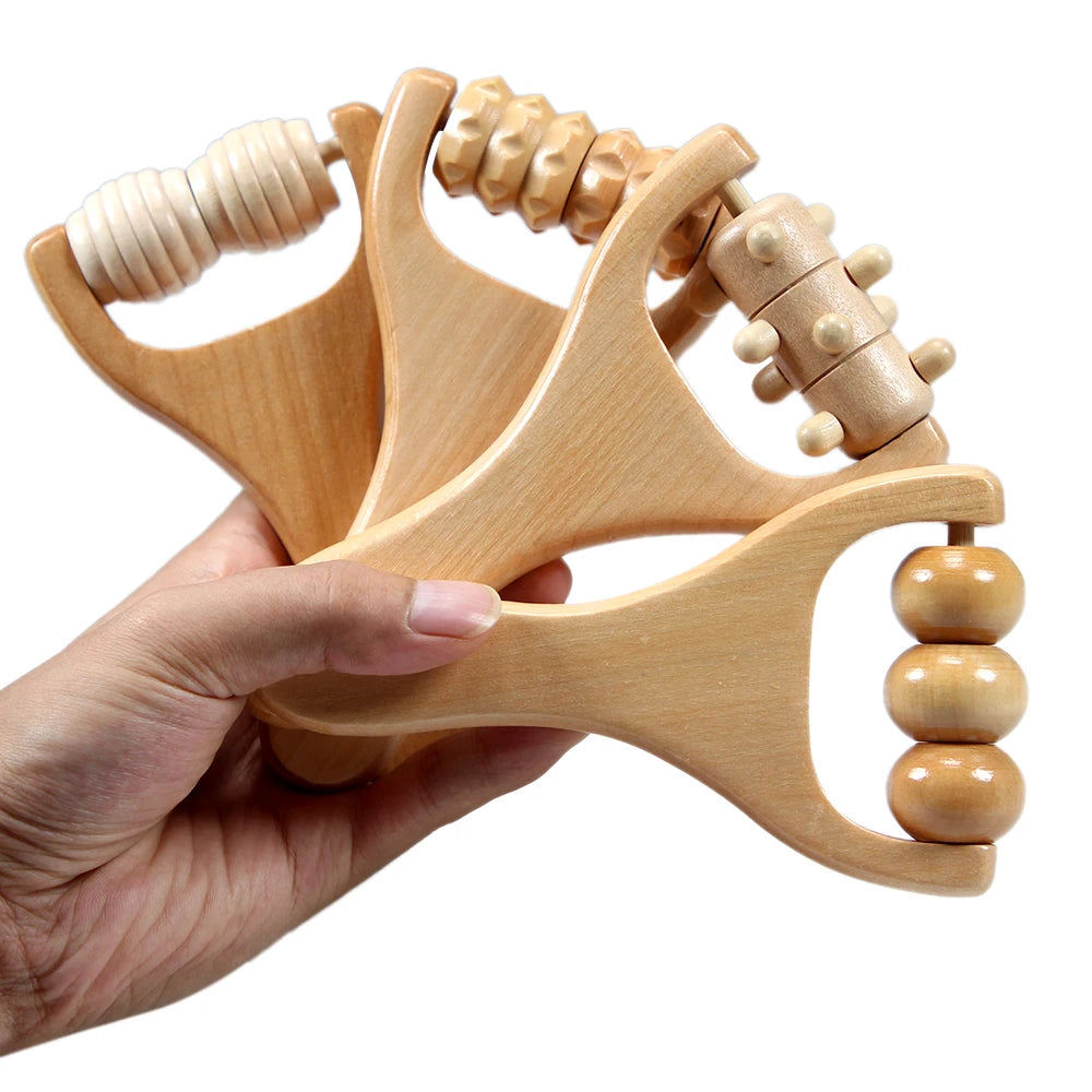 1Pcs Wooden Massage Rollers Neck Roller Massager Wooden Trigger Point Roller Massager Muscle Roller for Back face Waist Leg Arm Beauty World Shop