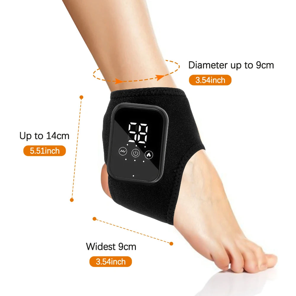 Cordless Heating Ankle Wrist Brace Vibration Massager Electric Hot Compress Massage Ankle Guard Wristband Hand Foot Protector Beauty World Shop