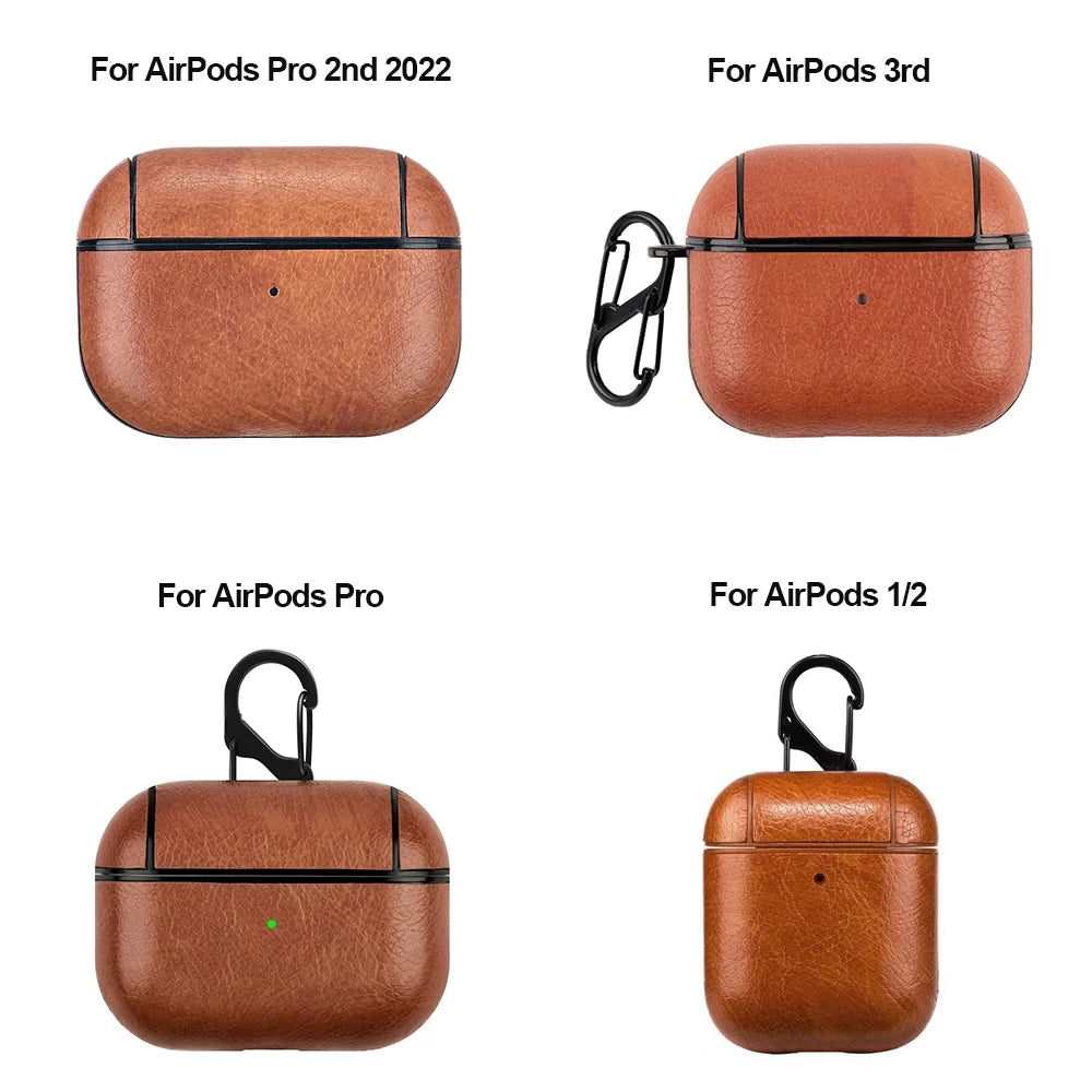 Leather PU Earphone Cover For AirPods Pro 3 2025 Case For AirPods Pro 2 2nd Pro2 Cases For AirPods 4 3 2 1 Funda Headphone Coque
