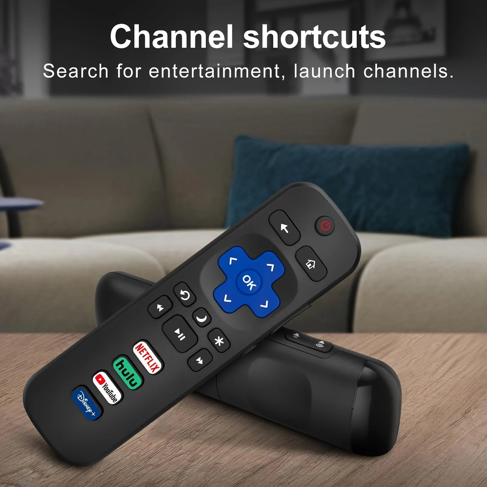 2 remote controls compatible with TCL Roku/Hisense Roku/Onn Roku/Philips Roku smart TV (not applicable to RokuStick and box) Beauty World Shop