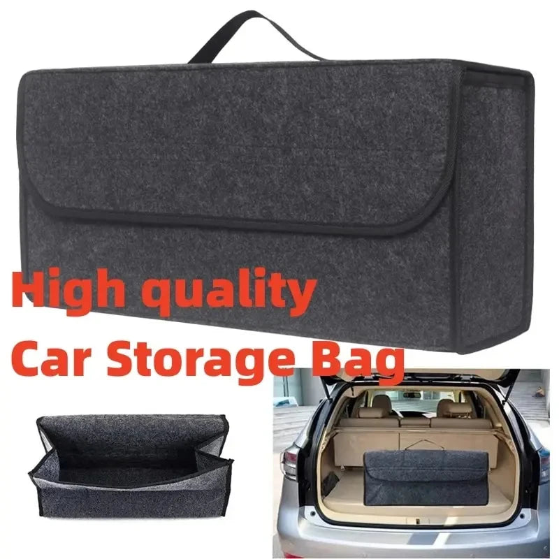 Gray Black Anti Slip Car Trunk Organizer Bag Multi Compartment Soft Felt Storage Box for Boot Tools & Auto Accessories Beauty World Shop