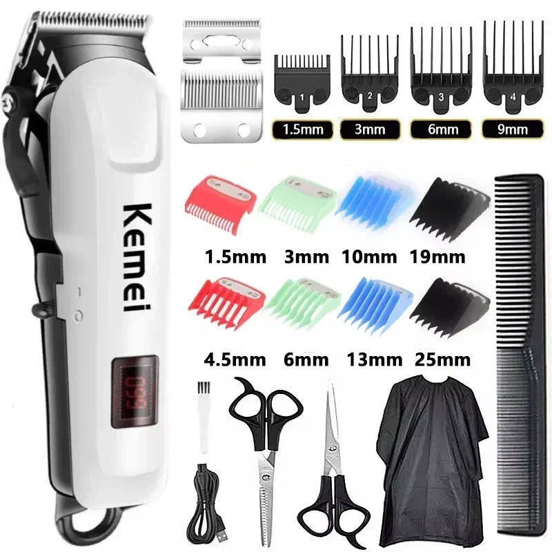 Kemei Electric Hair Clipper KM-PG809A Hair Cut Wireless Trimmer Men Professional Clipper Machine Rechargeable Hair Cut Barber Beauty Trend Shop
