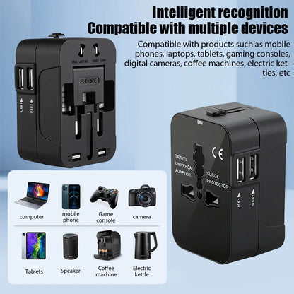 Universal Travel Adapter EU UK US AU AC Power Charger Adapter Outlet Converter Socket Plug Adaptor Connector with Dual USB Port Beauty World Shop