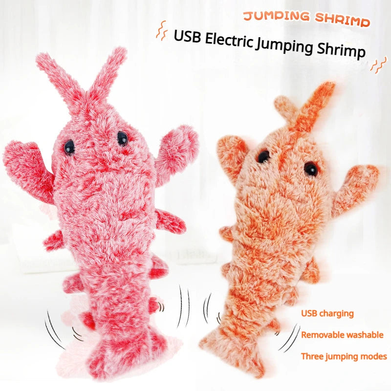 New Cat Toys Electric Lobster USB Rechargeable Simulation Jumping Shrimp Plush Electric Pet Teasing Cat Dogs Toys Pet Supplies Beauty World Shop