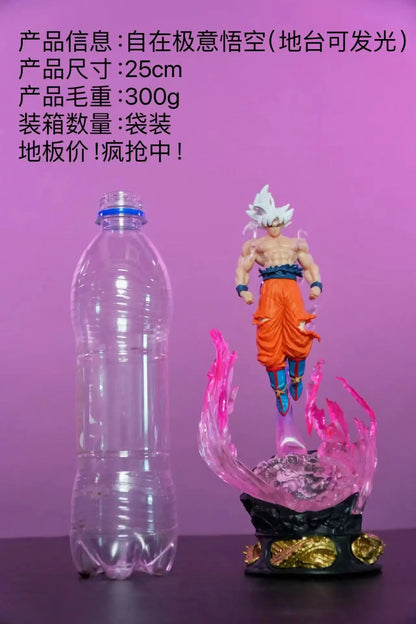 2pcs New Dragon Ball Son Goku 25cm Figure Ultra Instinct Super Saiyan Figurine Statue Pvc Statue Model Ornament Collection Gift Beauty World Shop